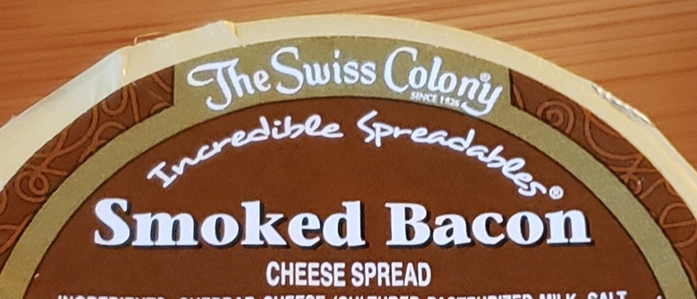 Label of Swiss Colony Smoked Bacon Cheese Spread